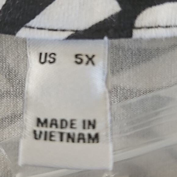 Isaac Mizrahi Live! 5X Black White Geo Rose Print Button Front Dress Plus Size - Picture 7 of 7